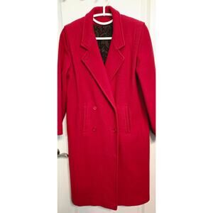 Vintage Coat Projections LTD Womens 12 Red Wool Overcoat Long coat